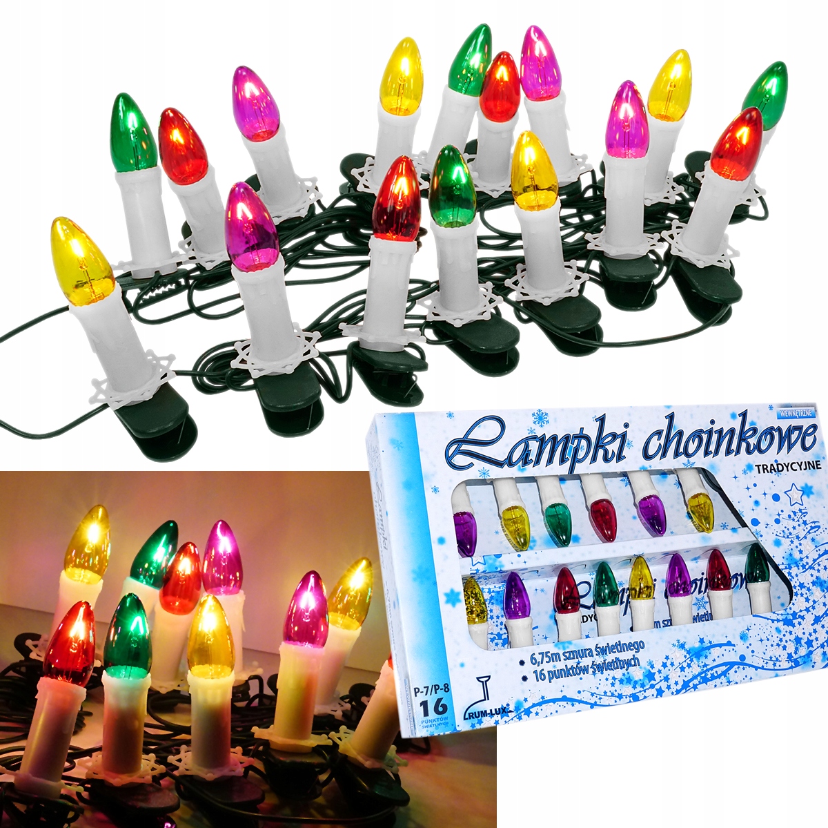 Vánoční Osvětlení Na Stromeček Tradiční Ozdobné Svíčky P8 5W Prl Originální