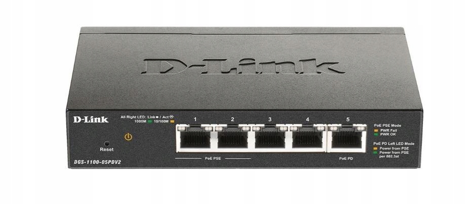 D-link Přepínač Smart DGS-1100-05PDV2 5xGE (2xPoE)