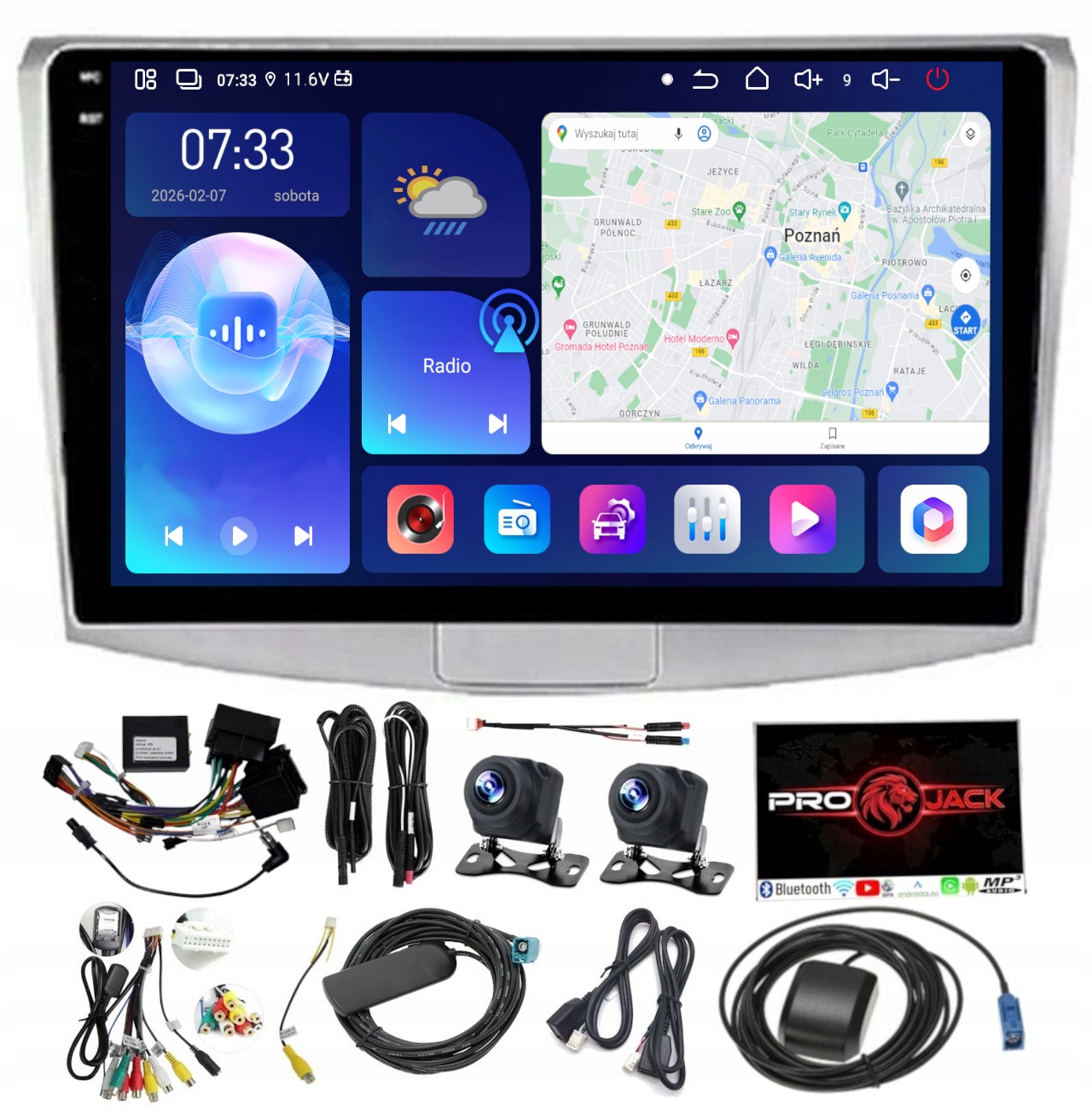 Rádio Navigácia Carplay Gps Android Vw Passat B6 B7 CC Wifi 6GB 128GB Sim