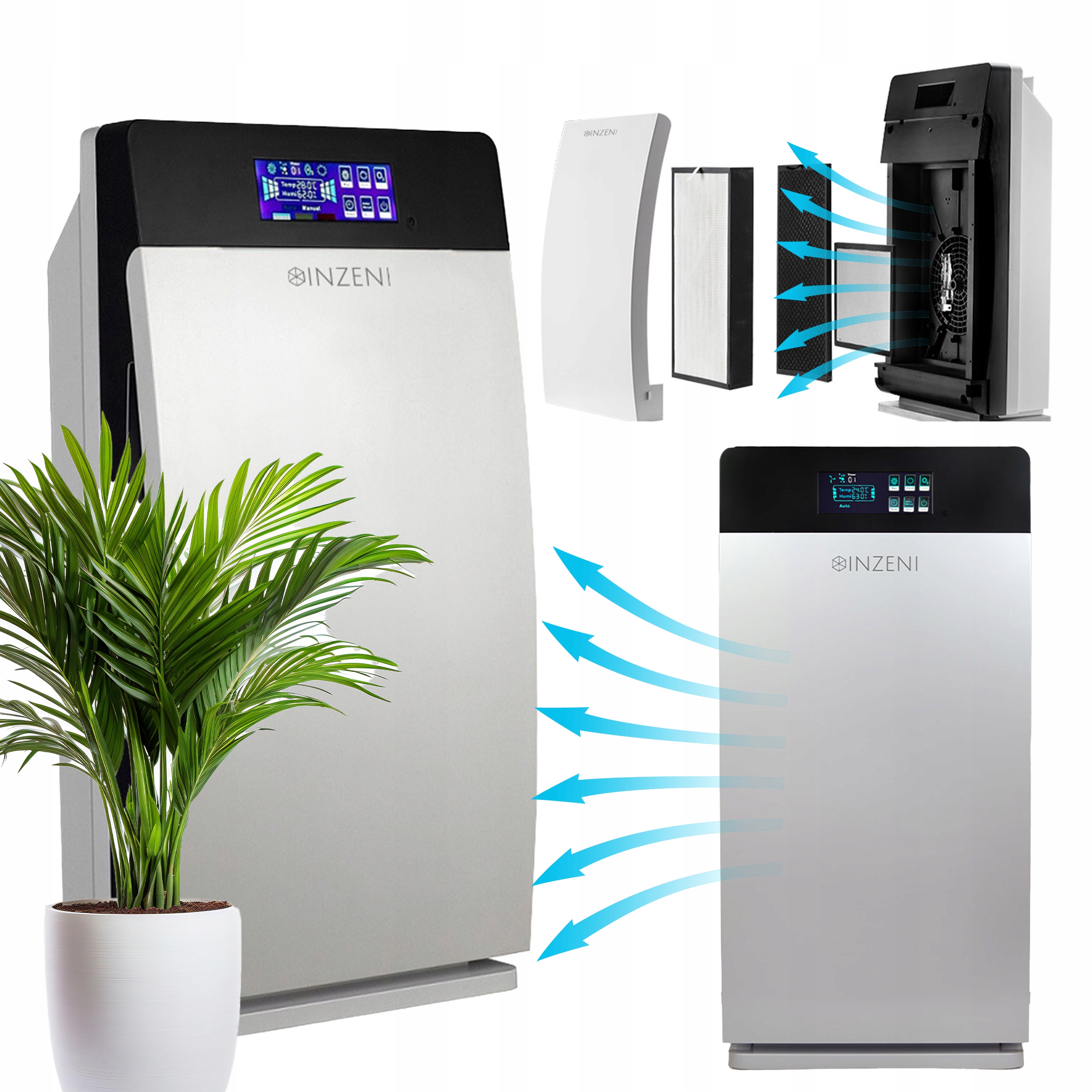 Čistička vzduchu 4-funkční Inzeni GL-8138 100 m2 ozon ionizace Uv