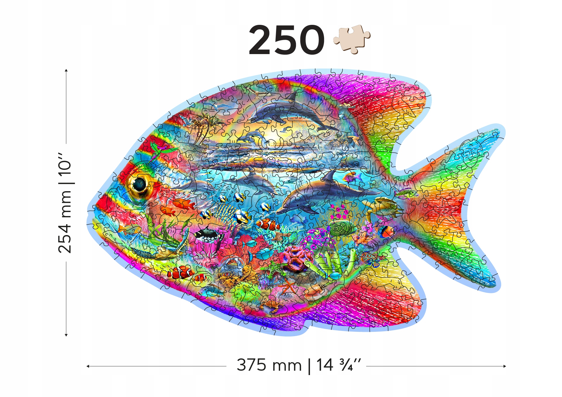 Puzzle Drewniane Magic Fish 250 elementów Liczba elementów 250