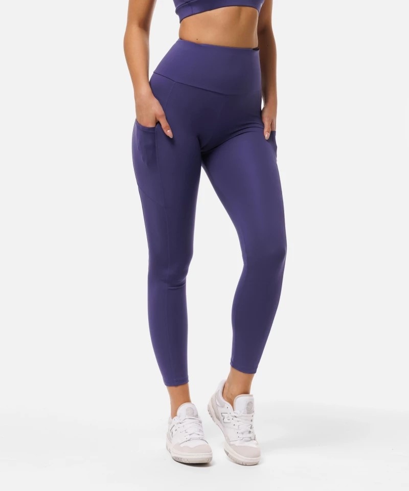 LEGGINSY SPORTOWE FIOLETOWE Z KIESZENIAMI FITNESS BIEGANIE - S Marka Carpatree