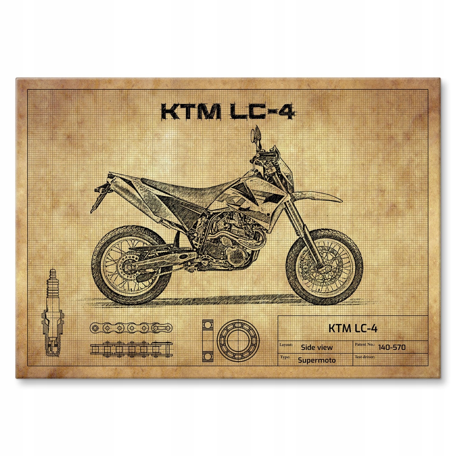 Kovový plakát Ktm LC-4 Šidítko Plech 42 x 59,4 cm Dárek