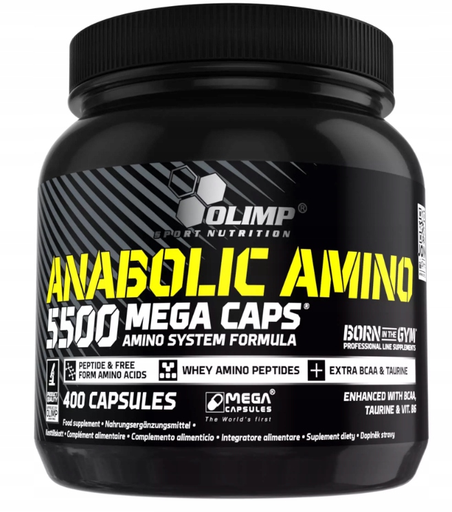 Olimp Anabolic Amino 5500 Caps 400 kapslí. Aminokyseliny Vícesložkové