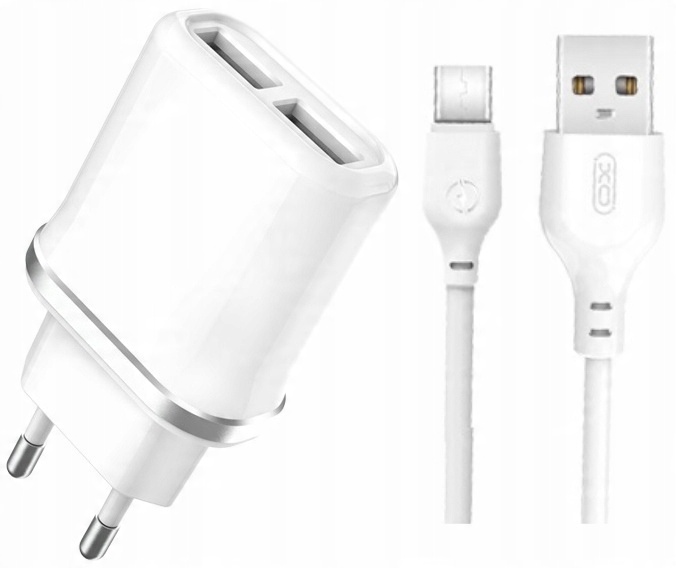 Зарядное устройство XO-L52 2x USB + кабель USB-C typC