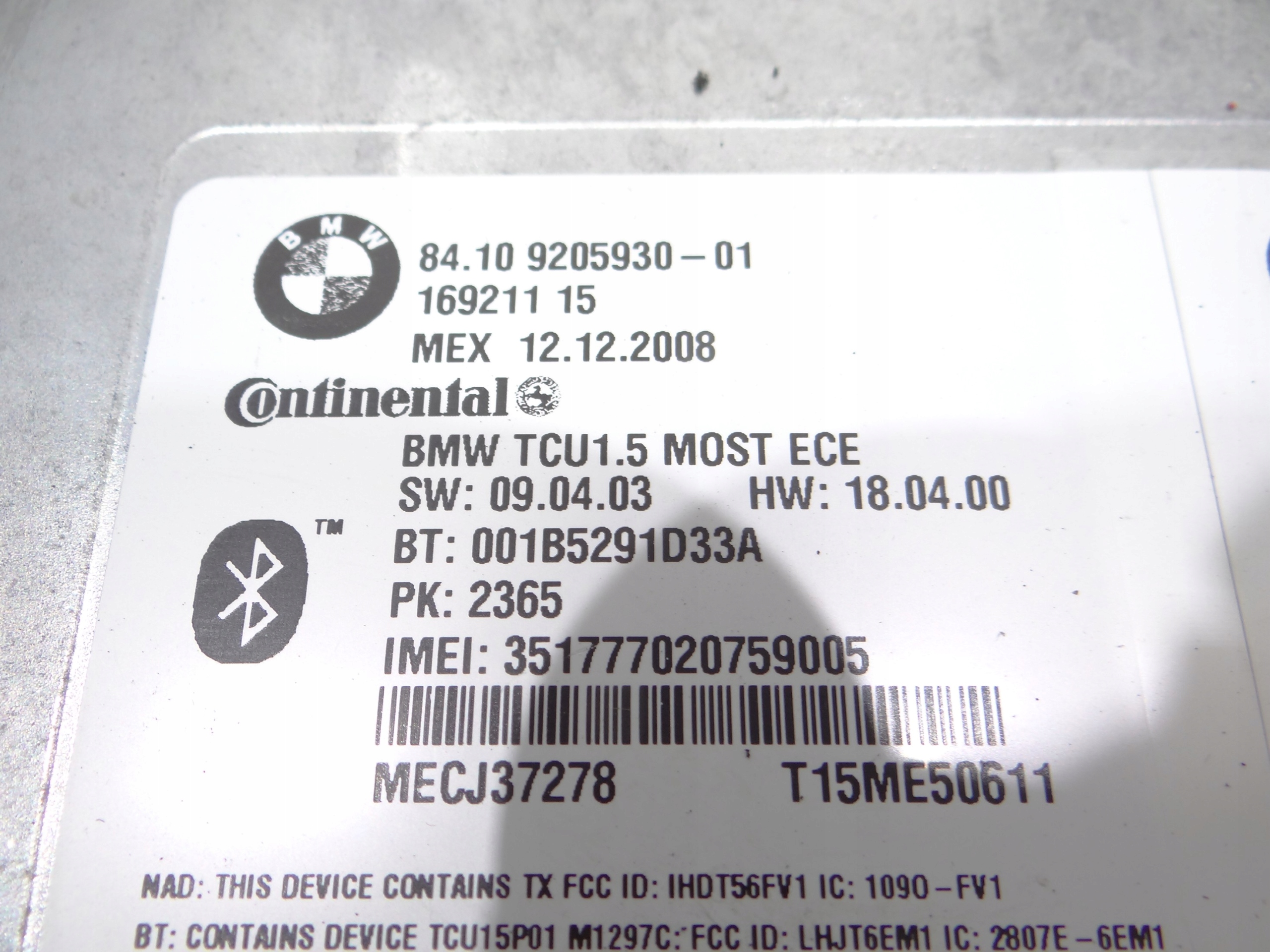 modul Bedienteil BLUETOOTH BMW E60 LCI 9205930