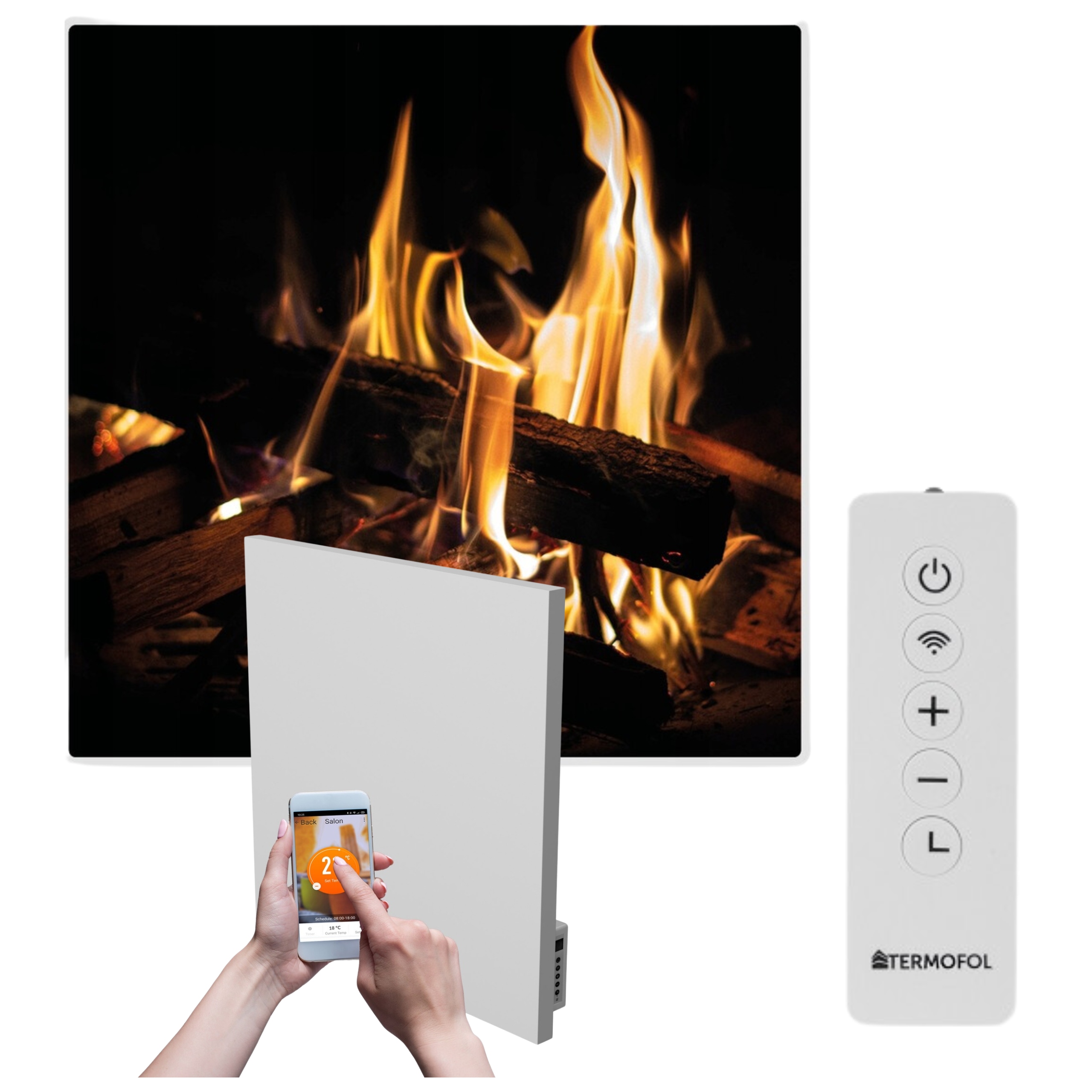 Infračervený obrazový ohrievač 350 W 60x60 cm WiFi