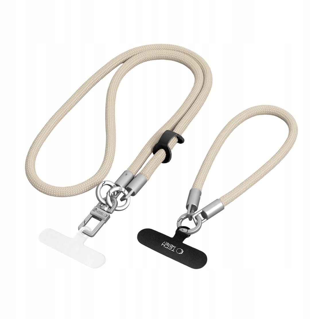 Smycz crossbody i na nadgarstek Tech-Protect C10S beżowo-tytanowa