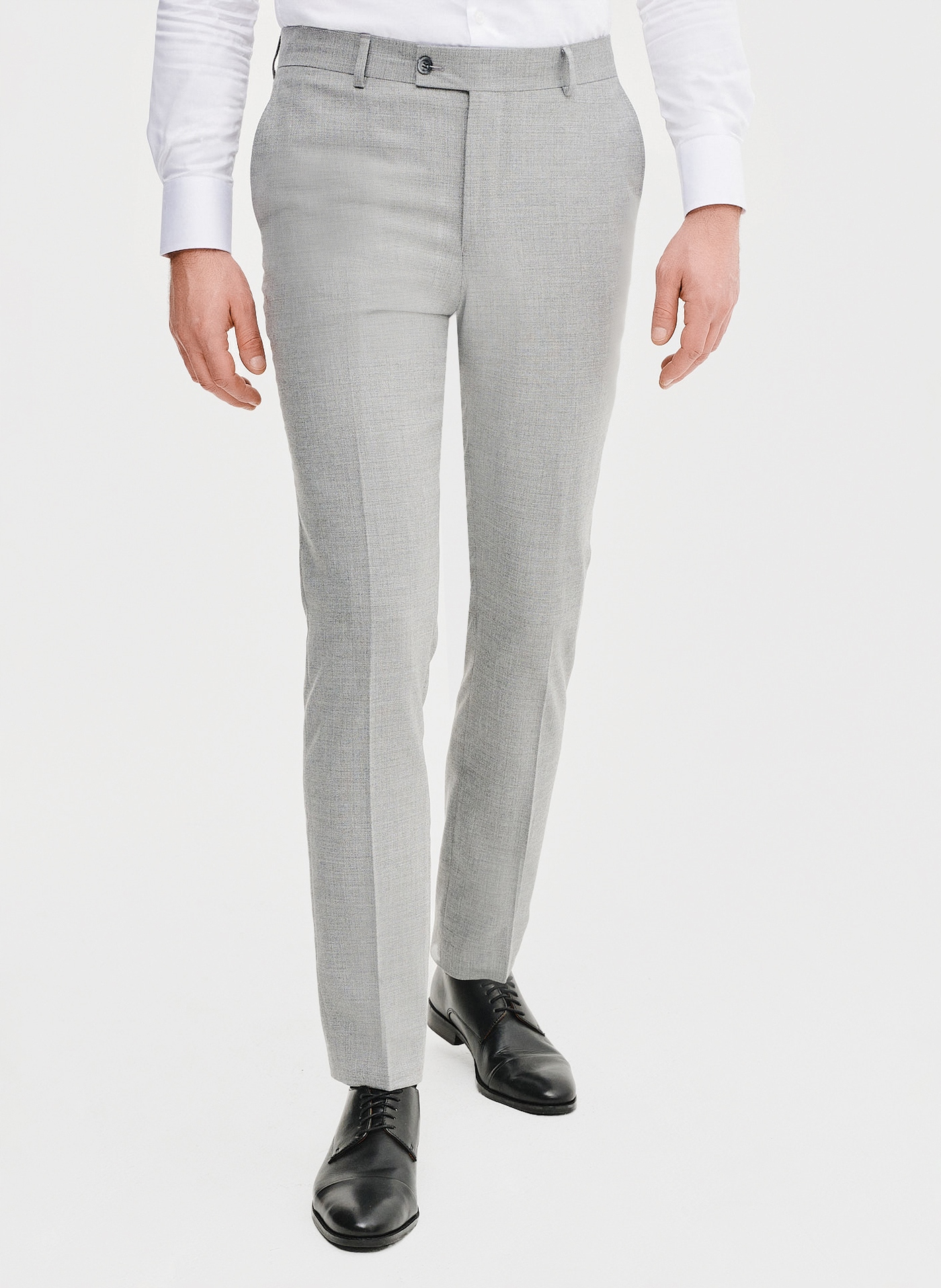 Šedé oblekové kalhoty Slim Fit Pako Lorente vel