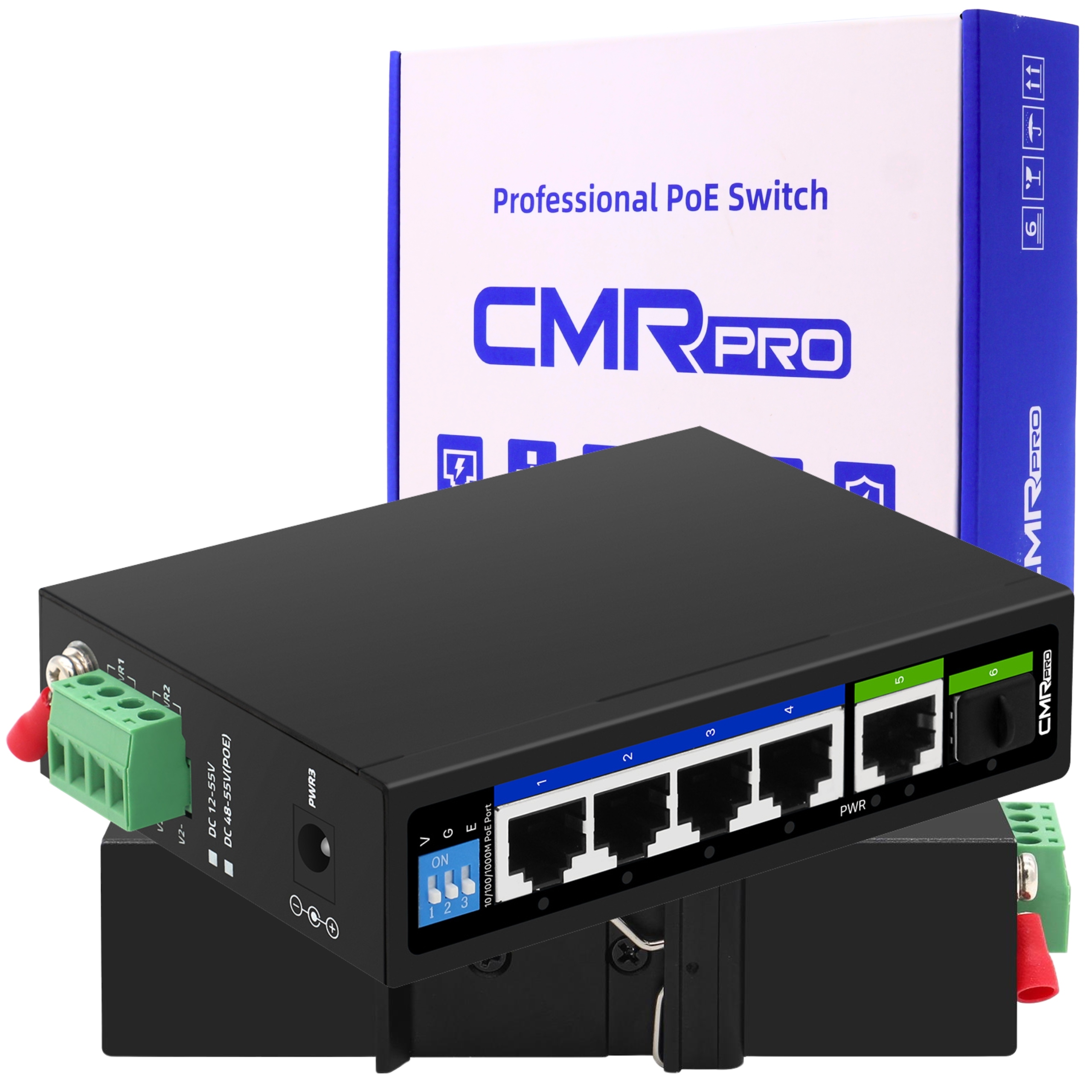 Priemyselný prepínač CMR-G411SFP-25 60W 6-portový 4x PoE 1Gb/s 1x Sfp Uplink