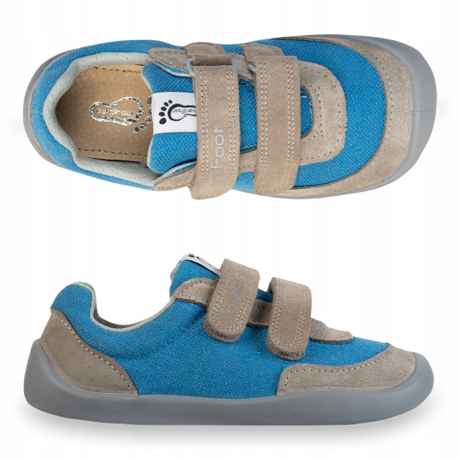 Buty barefoot tenisówki lekkie dziecięce na rzepy M-Ohio cotton blue 26