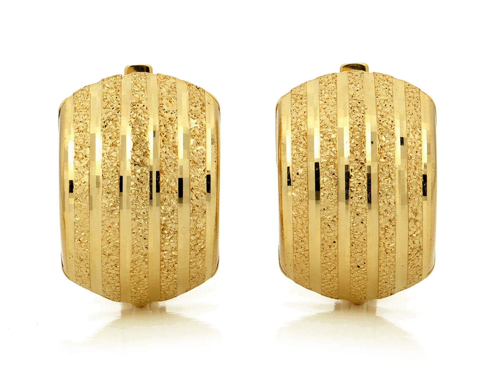 Zlaté Náušnice 585 dámské anglické zapínání bez kamenů, plechy se saténem