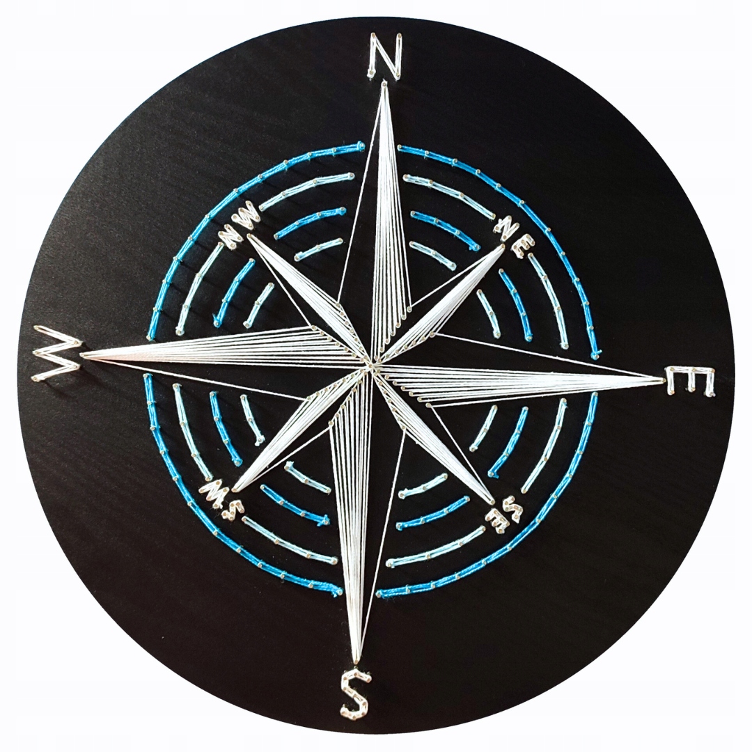 Růže Větrů Kompas Sada na výrobu obrazu String Art Box Diy sada