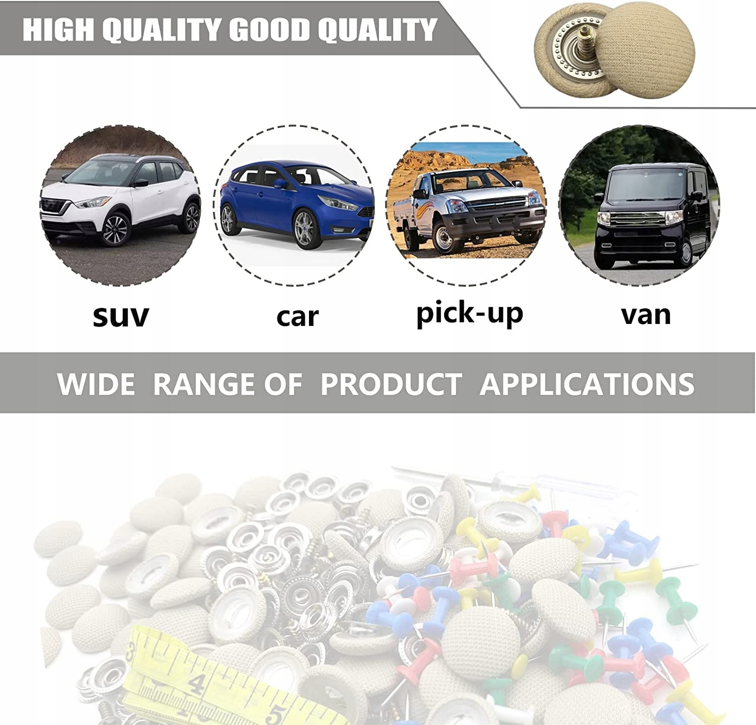 ZESTAW DO NAPRAWY PODSUFITKI SAMOCHODOWEJ 72 SZT KOLOR BEŻOWY +GRATIS Producent części RM Parts