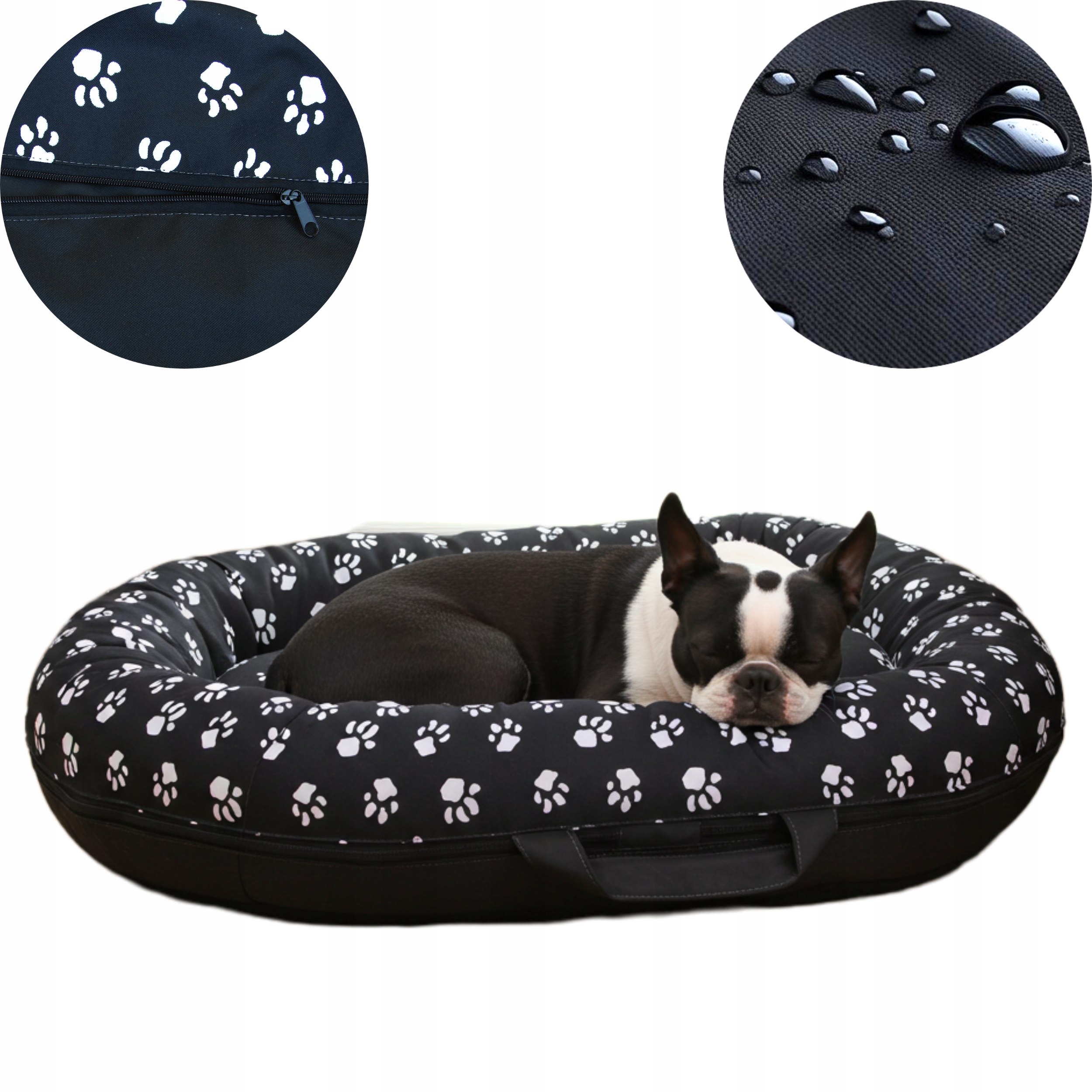 Levně Pelíšek pro psa Malé pontonové křeslo na zip kotec ohrádka pohovka M 90/60 černá R2