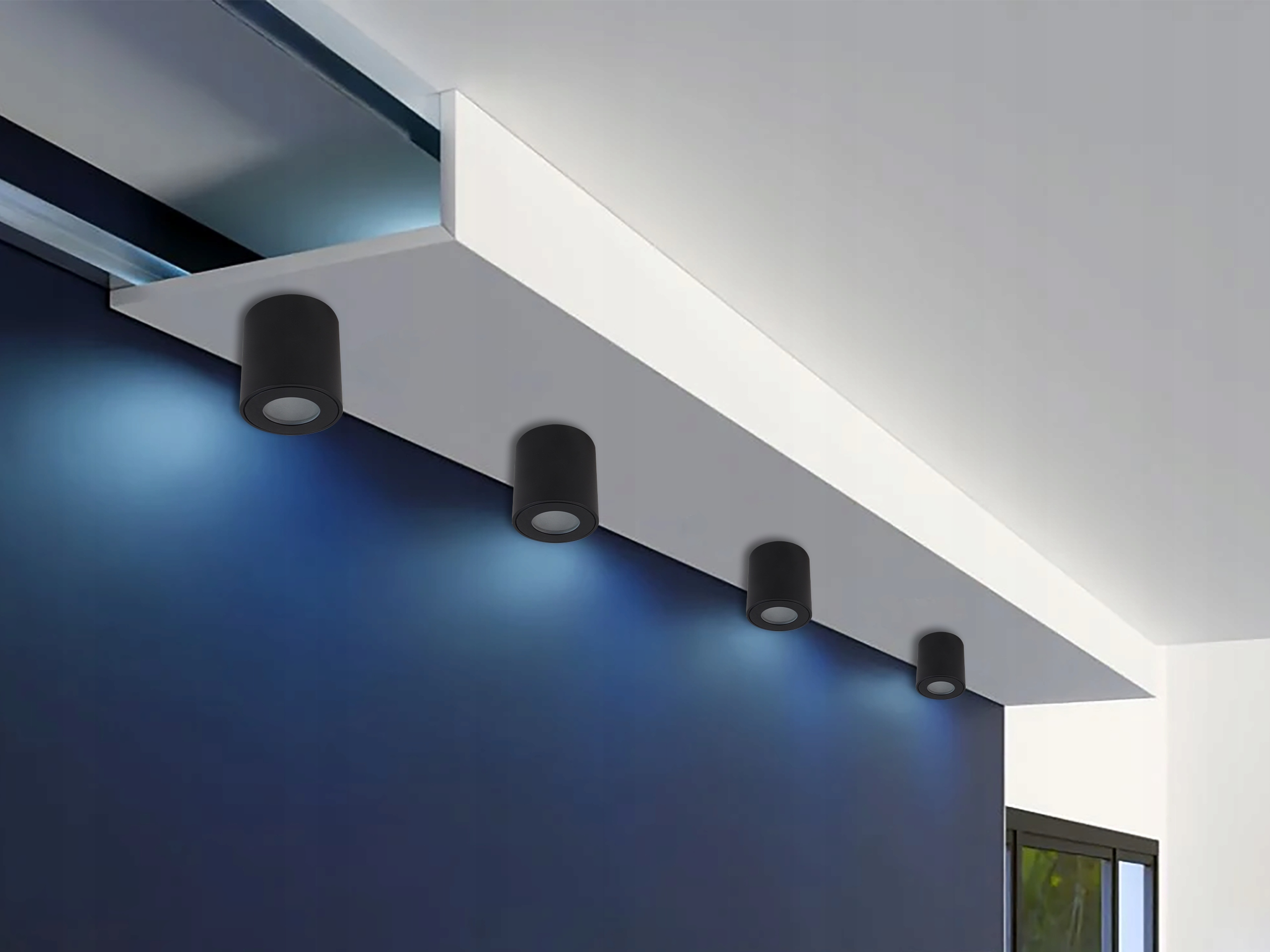 Oprawa Natynkowa GU10 Halogenowa Tuba LED sufitowa Kolor biały czarny