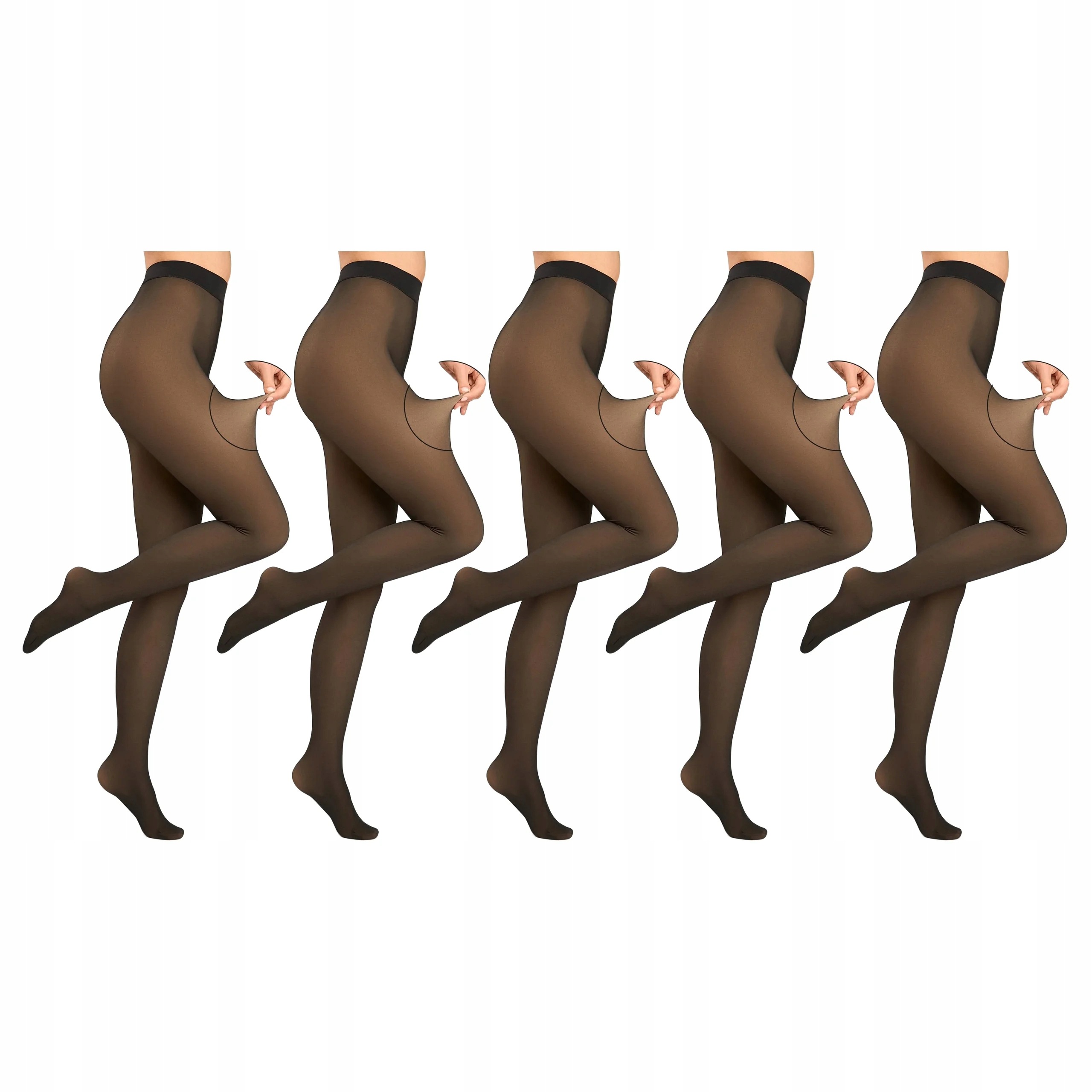 5 x Punčocháče s fleecem Mirage Marilyn Nero M/L