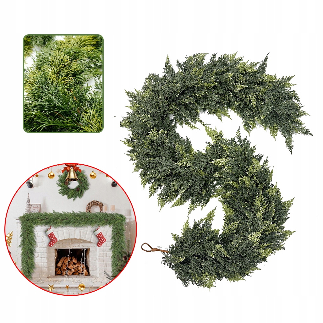 Dlouhý Smrkový Věnec Na Dveře Stěna Jako Živá Jedlová Túje 180 CM