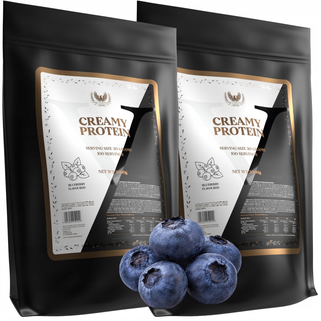 2x Bílkoviny 3000 g Creamy Protein Wpc 70% Whey Borůvka Victorious
