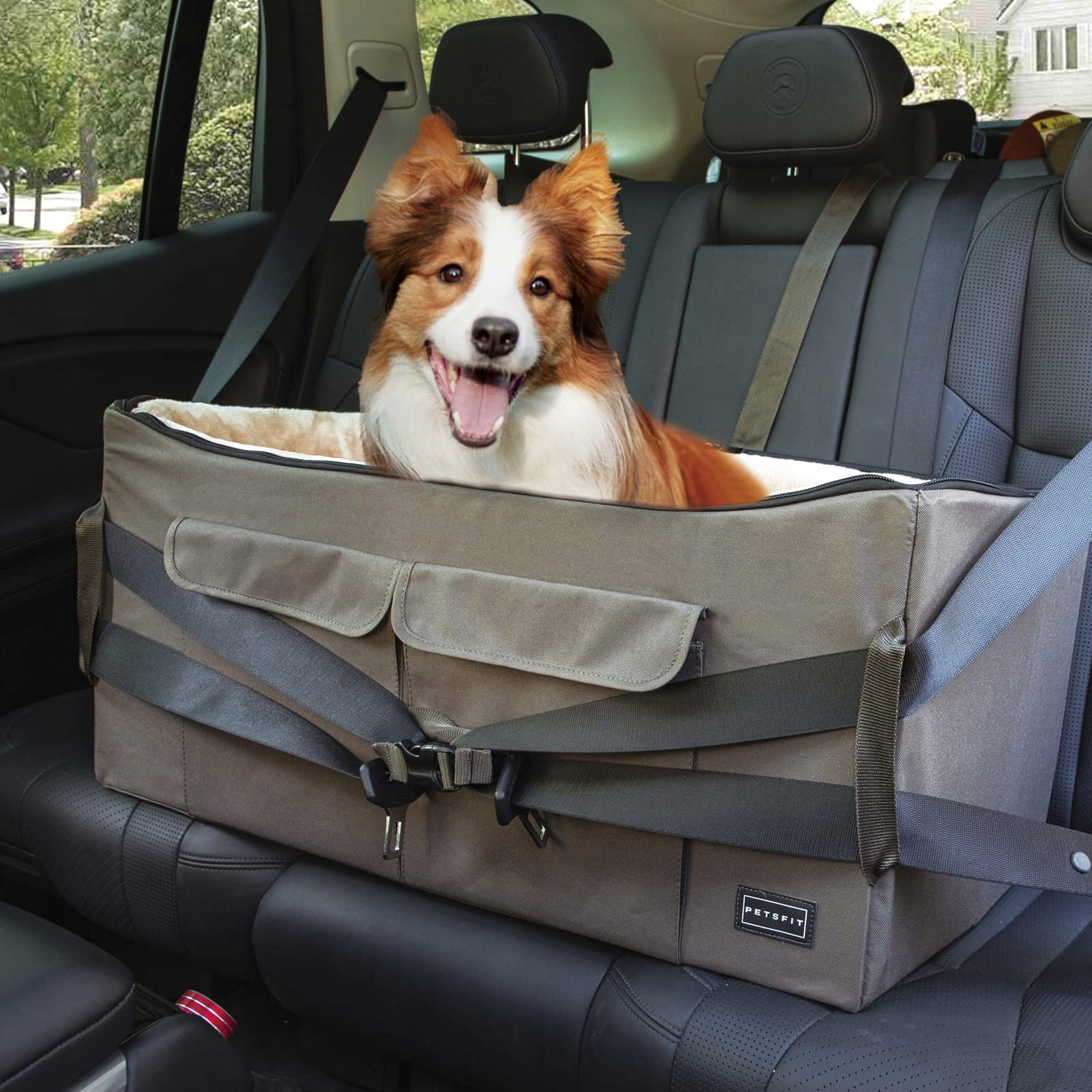 Petsfit Autosedačka pro psy velká nebo 2 malé s podložkou a pásy
