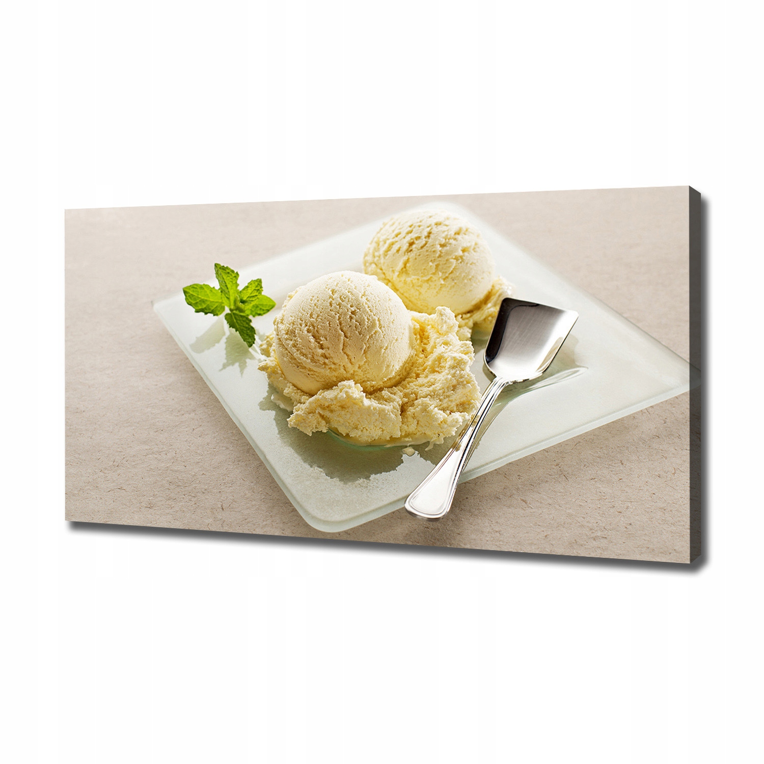 

Foto obraz na płótnie Lody na talerzu 120x60 cm