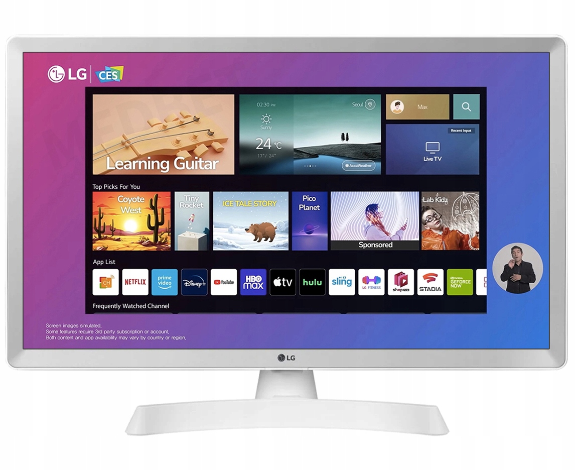 Telewizor 24 Cale Smart Lg 24TQ510 Bluetooth WiFi DVB-T2 Hevc Biały
