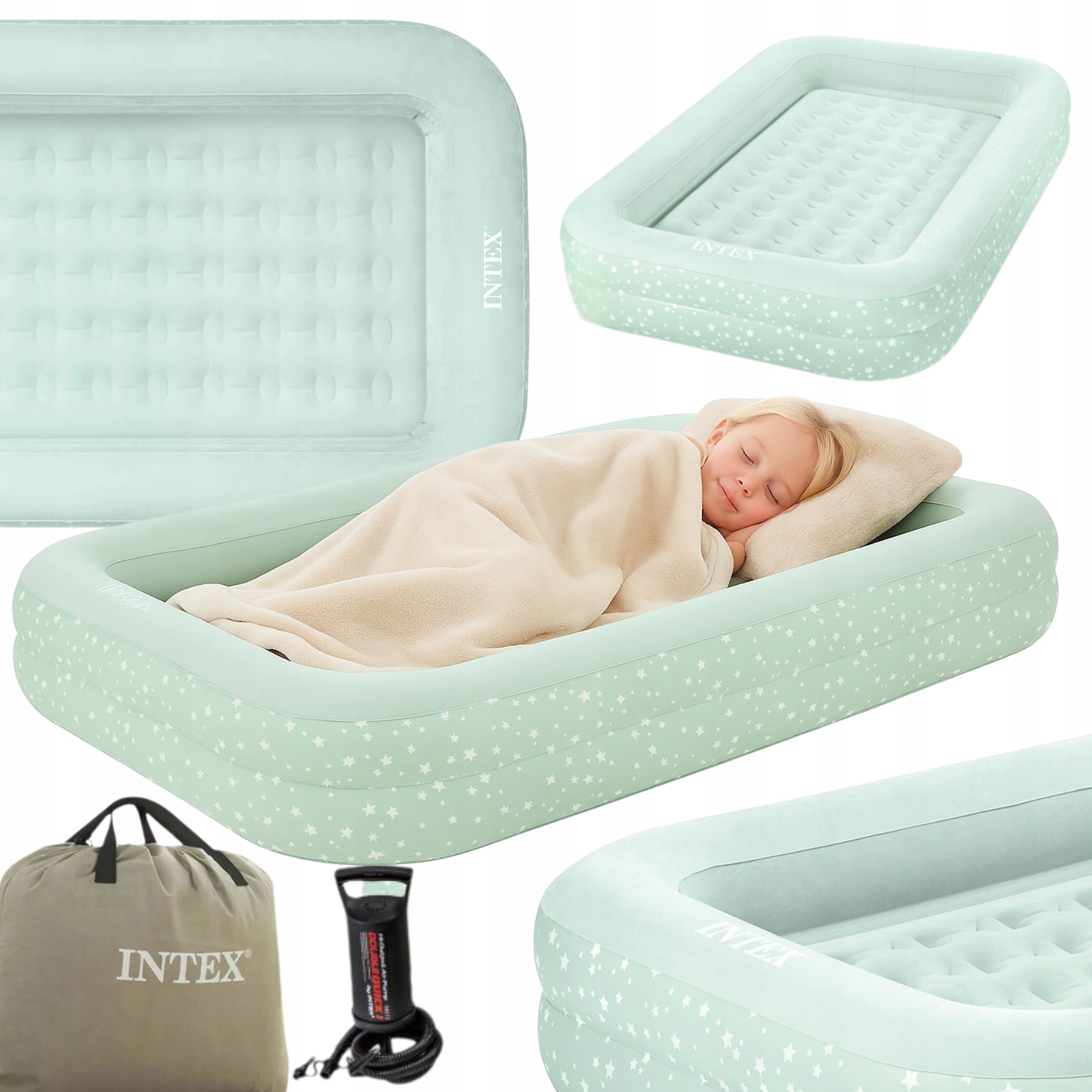 Materac Dmuchany Łóżko do Spania Turystyczne dla Dzieci z Pompką