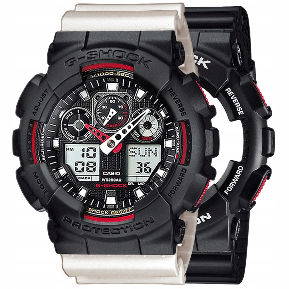 Sada G-shock GA-100-1A4ER Černá Bílá