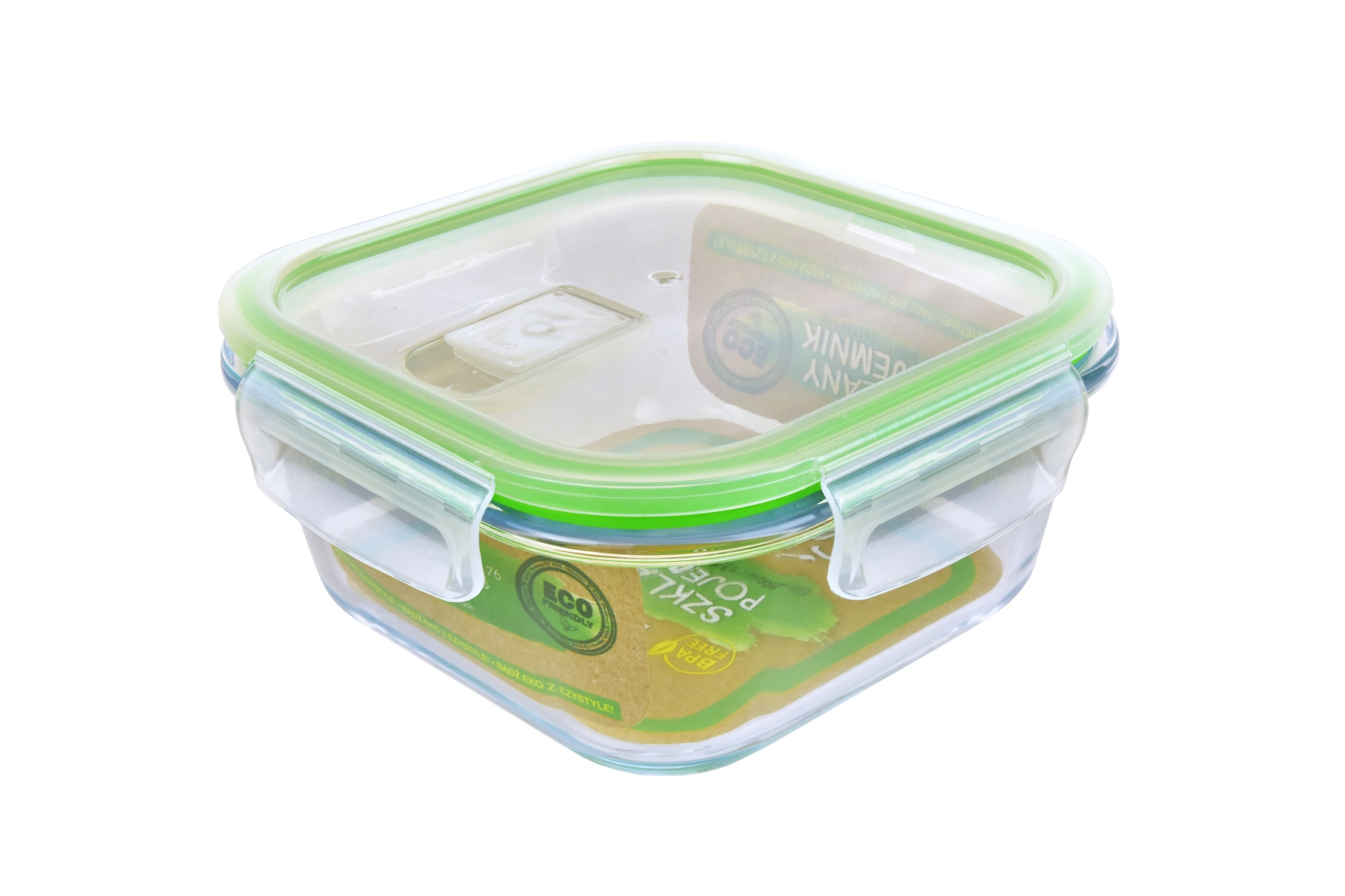 

Pojemnik na żywność szklany kwadrat 800ml