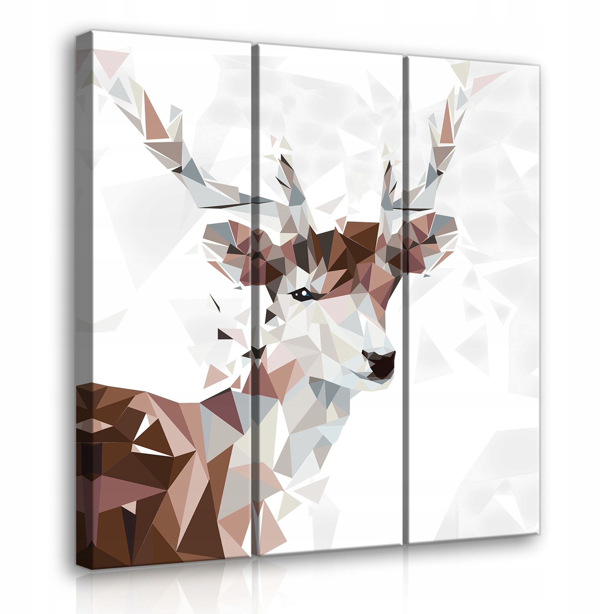 Obraz 90x100 Abstraktní jelen low poly geometrie triptych příroda zvíře