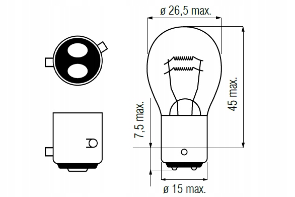 10x ŻARÓWKA PR21/5W CZERWONA FOCUS II C-MAX II Model Z97