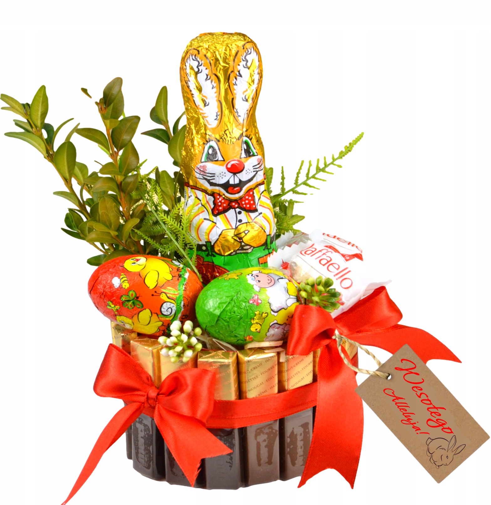 Levně dárek na Velikonoce zajíček, sladkosti pro děti, velikonoční košík, sada