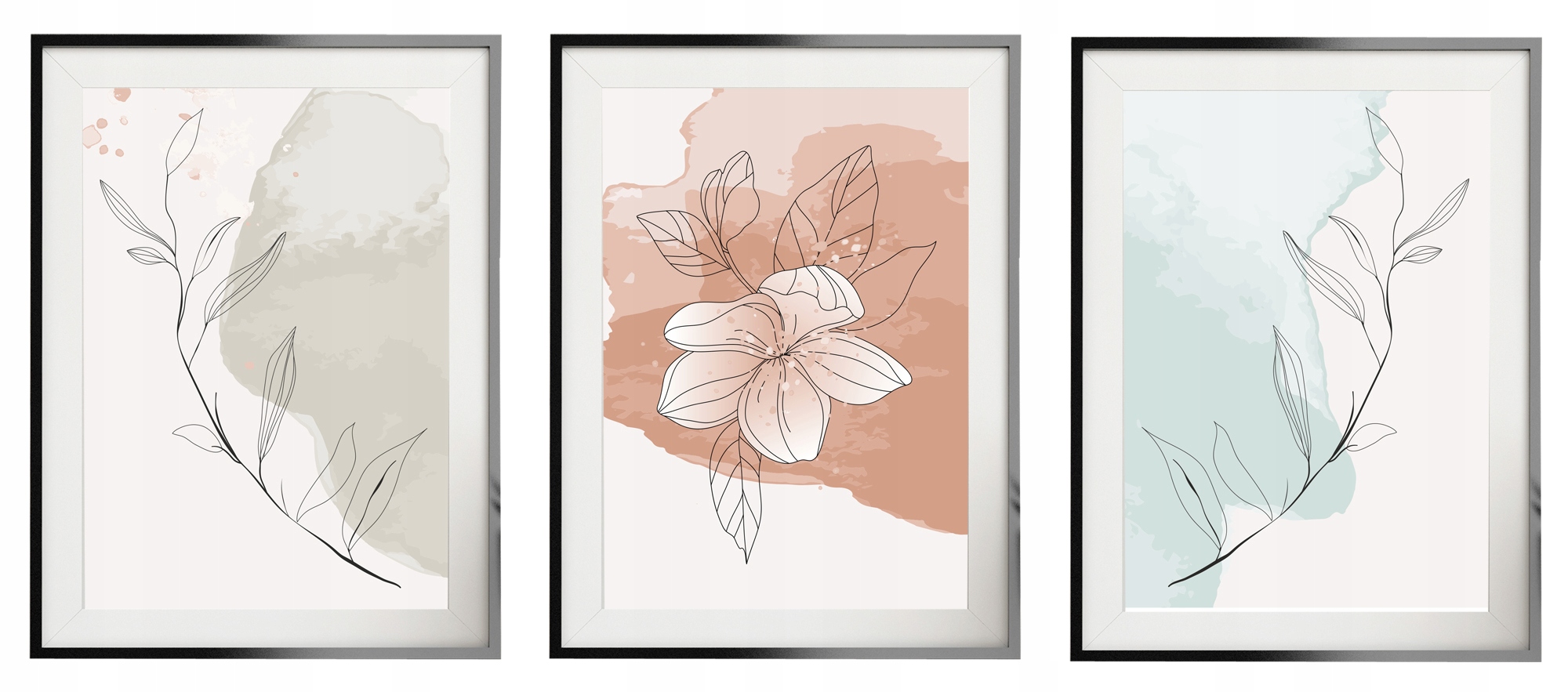 Zestaw plakatów obrazy 3 plakaty A3 kwiaty