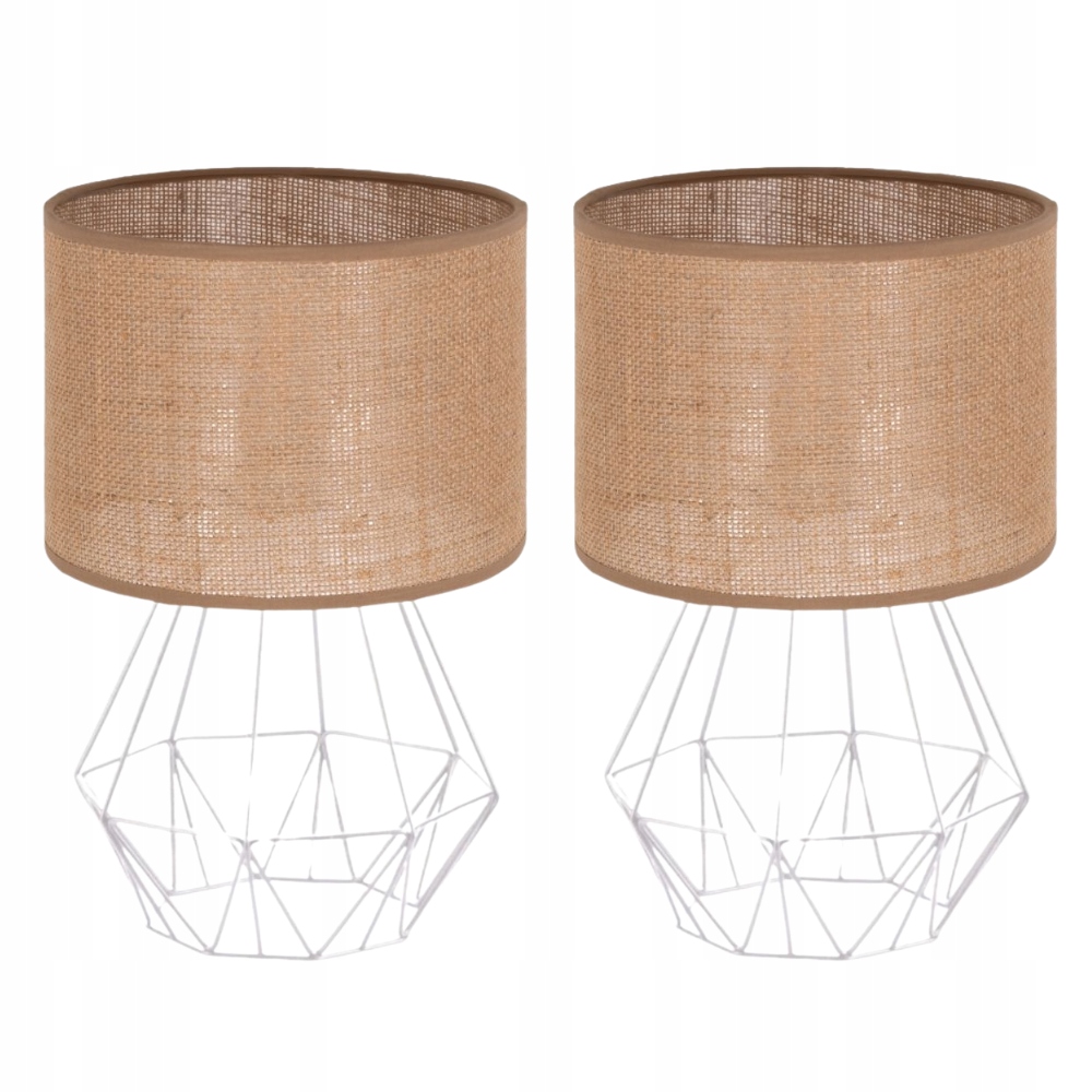 

Lampka Nocna Stołowa Biurkowa Juta 2 Sztuki Jutowa