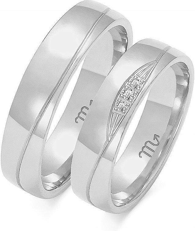 Zlaté snubní prsteny pro pár s gravírováním 585 vel. 20 21 22 model pro ni