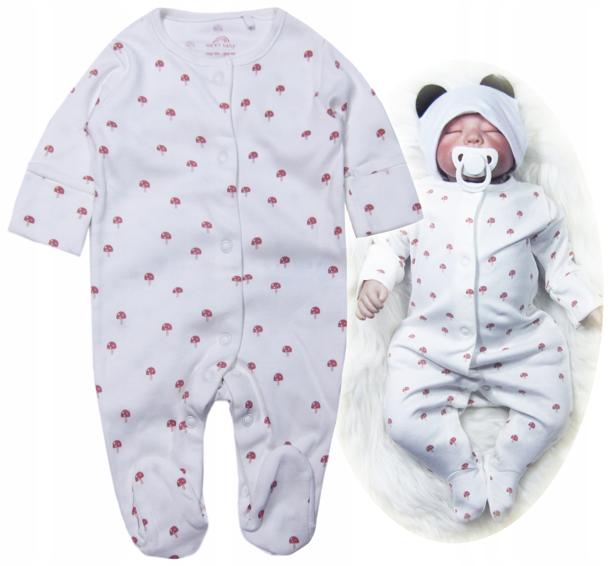 

Bawełniany Pajac Pajacyk Śpioch Next Ddf * 74