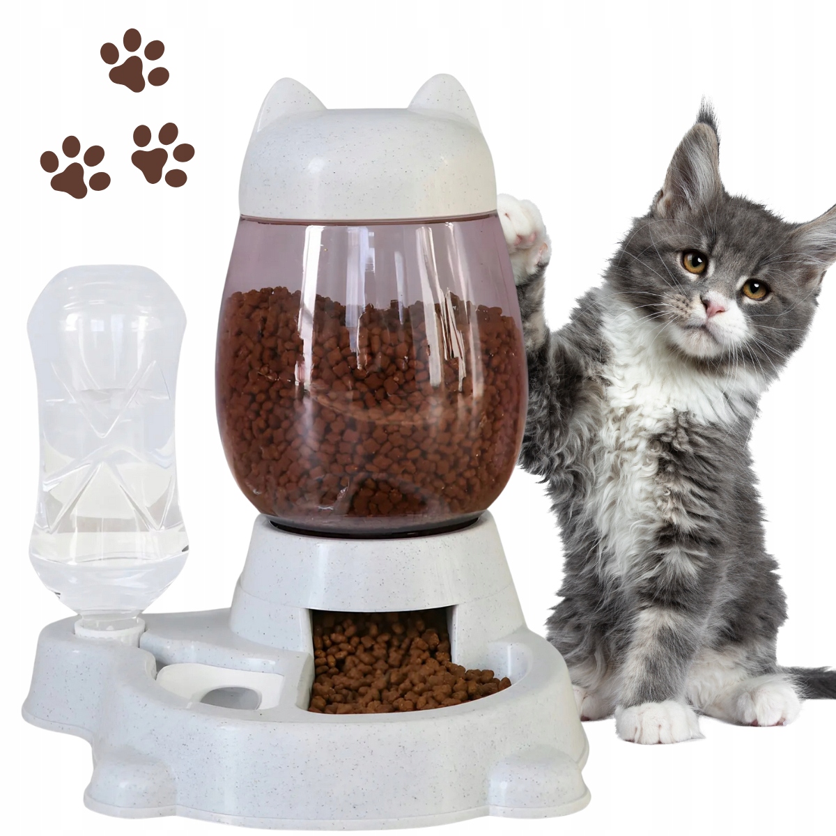Levně Automatický Podavač Krmiva A Vody Pro Kočky Psa Dávkovač Miska Nádoba 2V1
