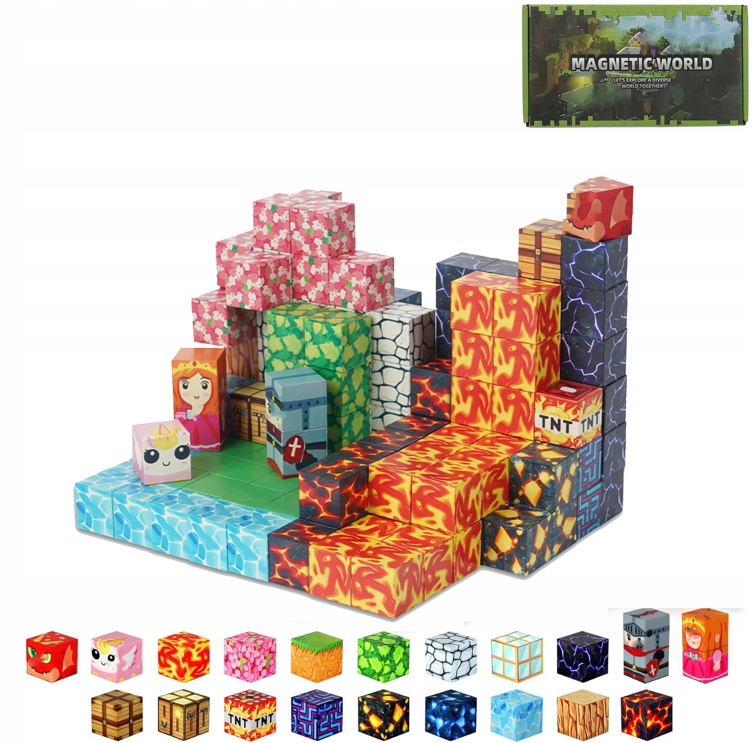 Klocki Magnetyczne, Konstrukcyjny Dla Dzieci, 150 Klocków 2 Figurki