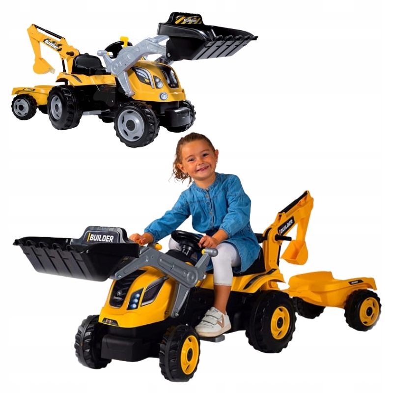 Smoby Pojazd Koparka Max Na Pedały Mechaniczny Napęd Przyczepka Łyżka