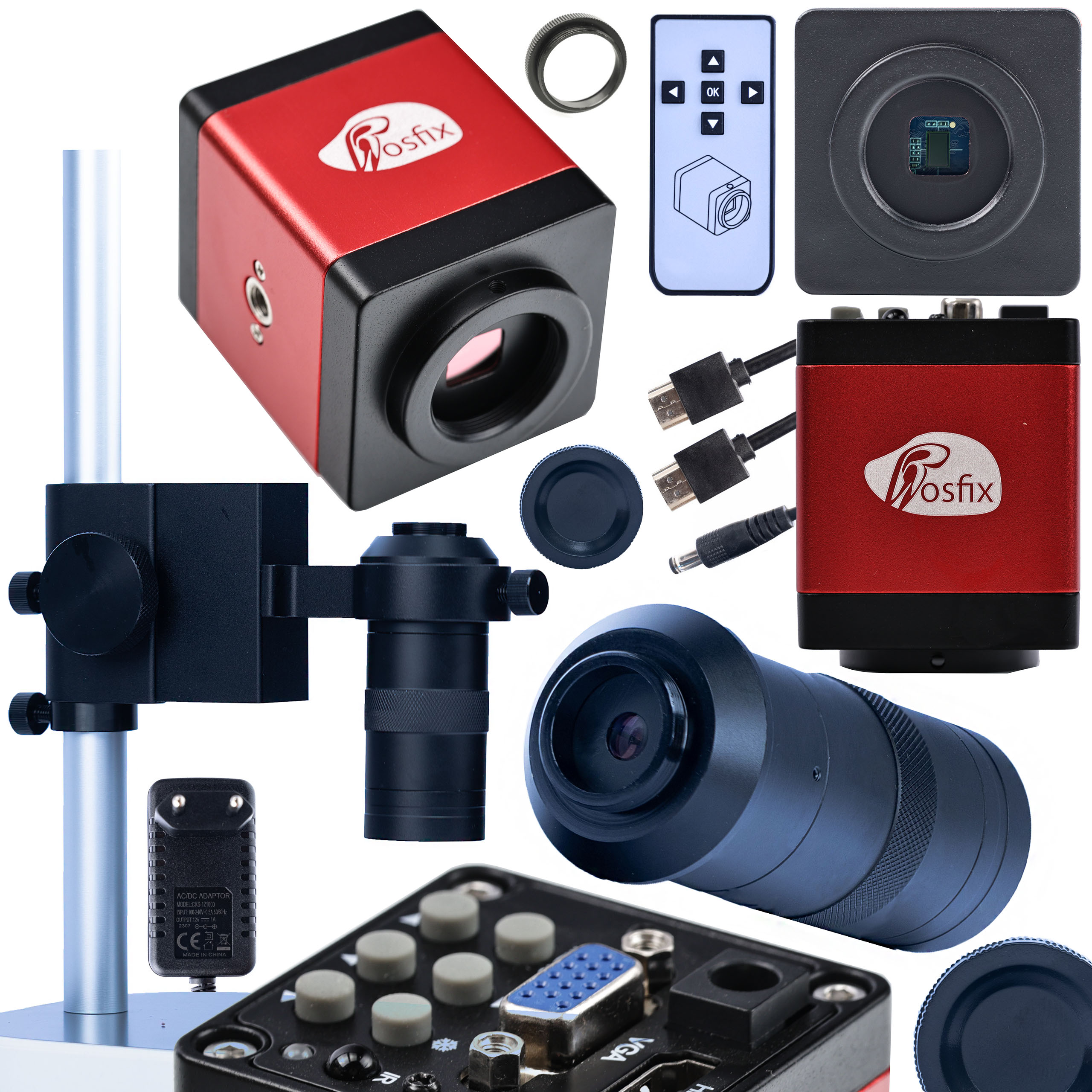 Digitální Mikroskop Pro Elektroniku S Kamerou Fullhd Red Draco Pro Sada 3V1