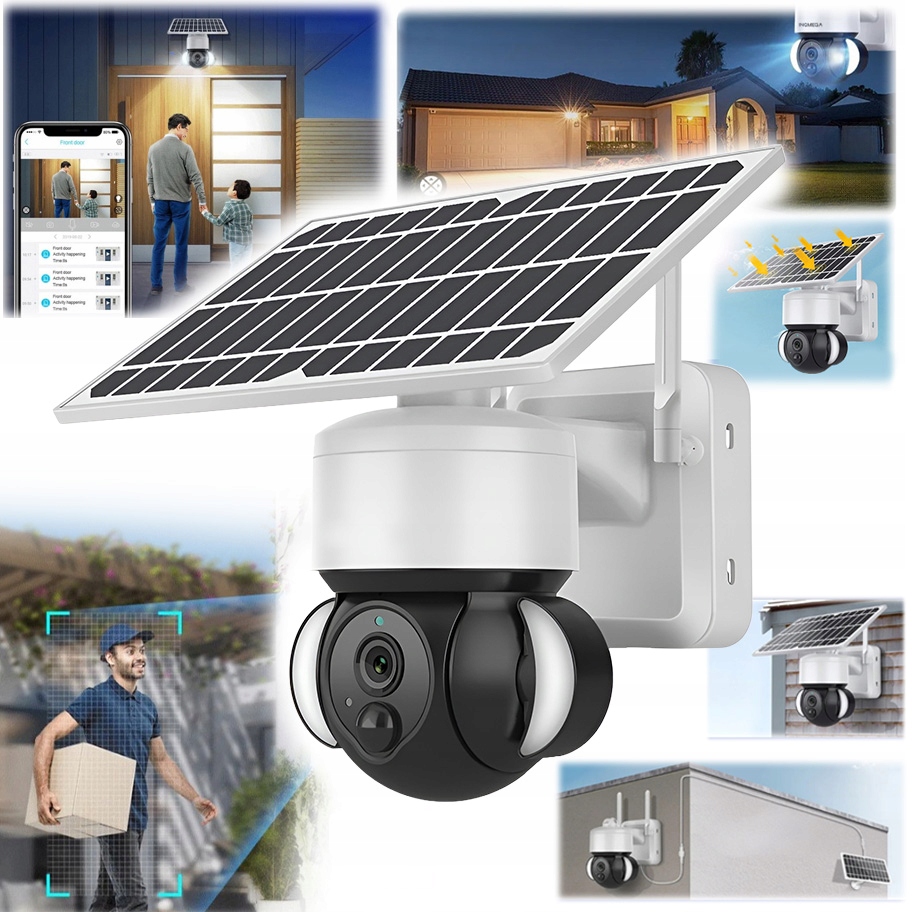 Bezdrátová solární Gsm kamera 4G Lte otočná Ip Smart Home Hd 4MP Edup