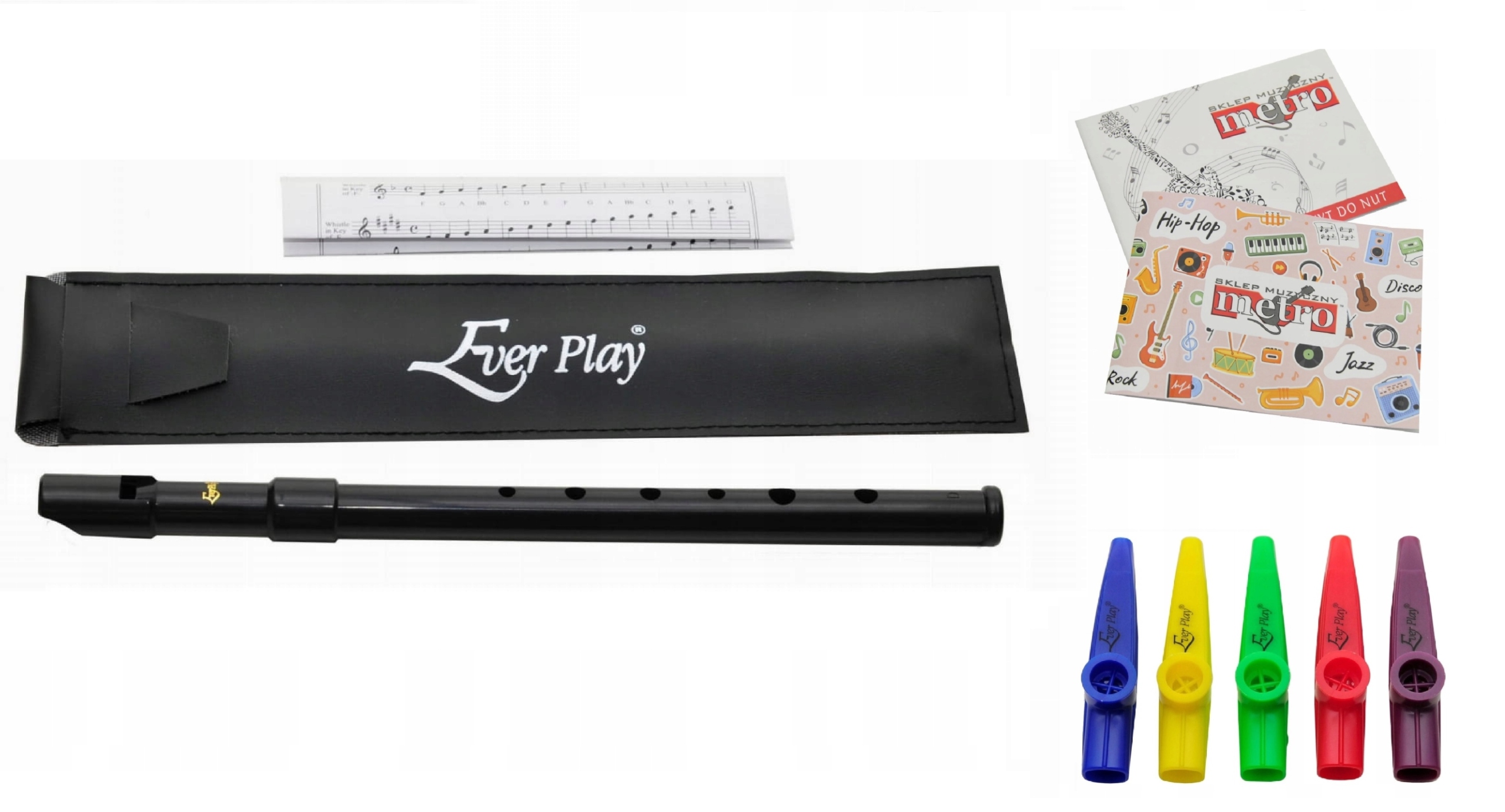 FLAŻOLET Z ETUI - SZKOLNY "D" + ZESZYT + KAZOO Kod producenta SI-922 BLACK