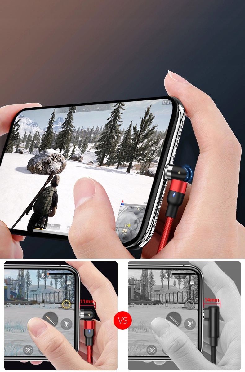 200CM ŚWIECĄCY Kabel Magnet. 5-pin 1 adapter FAST Marka Inna