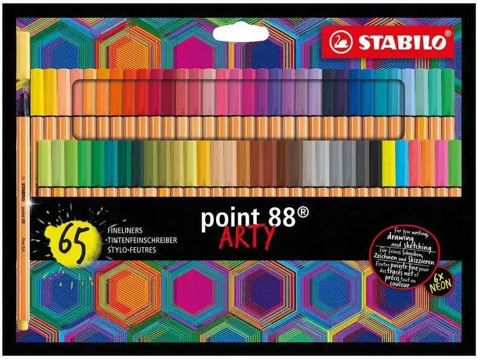 Cienkopisy Stabilo Point 88 Arty 0,4mm Zestaw 65 Sztuk MIX Kolorów Pudełko