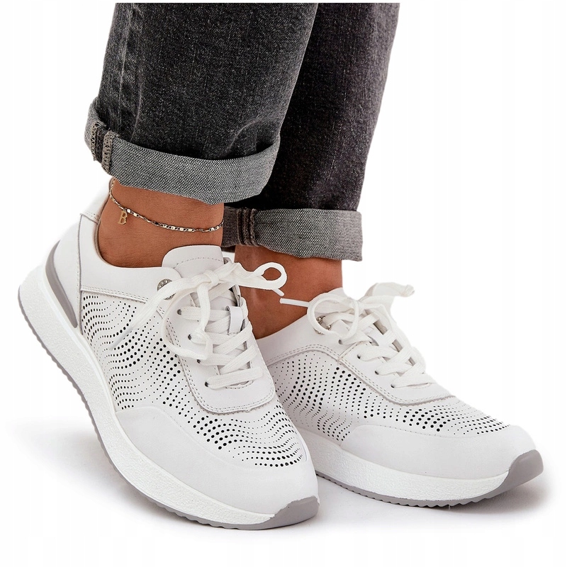 Sportovní Boty Tenisky Z Přírodní Kůže S.barski LR51-551 Bílé 40