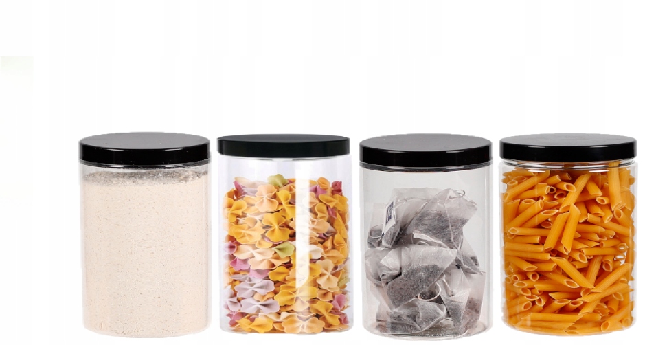 

Słoik Plastikowy 1000ML Na Makaron Żywność 4 Sztuk