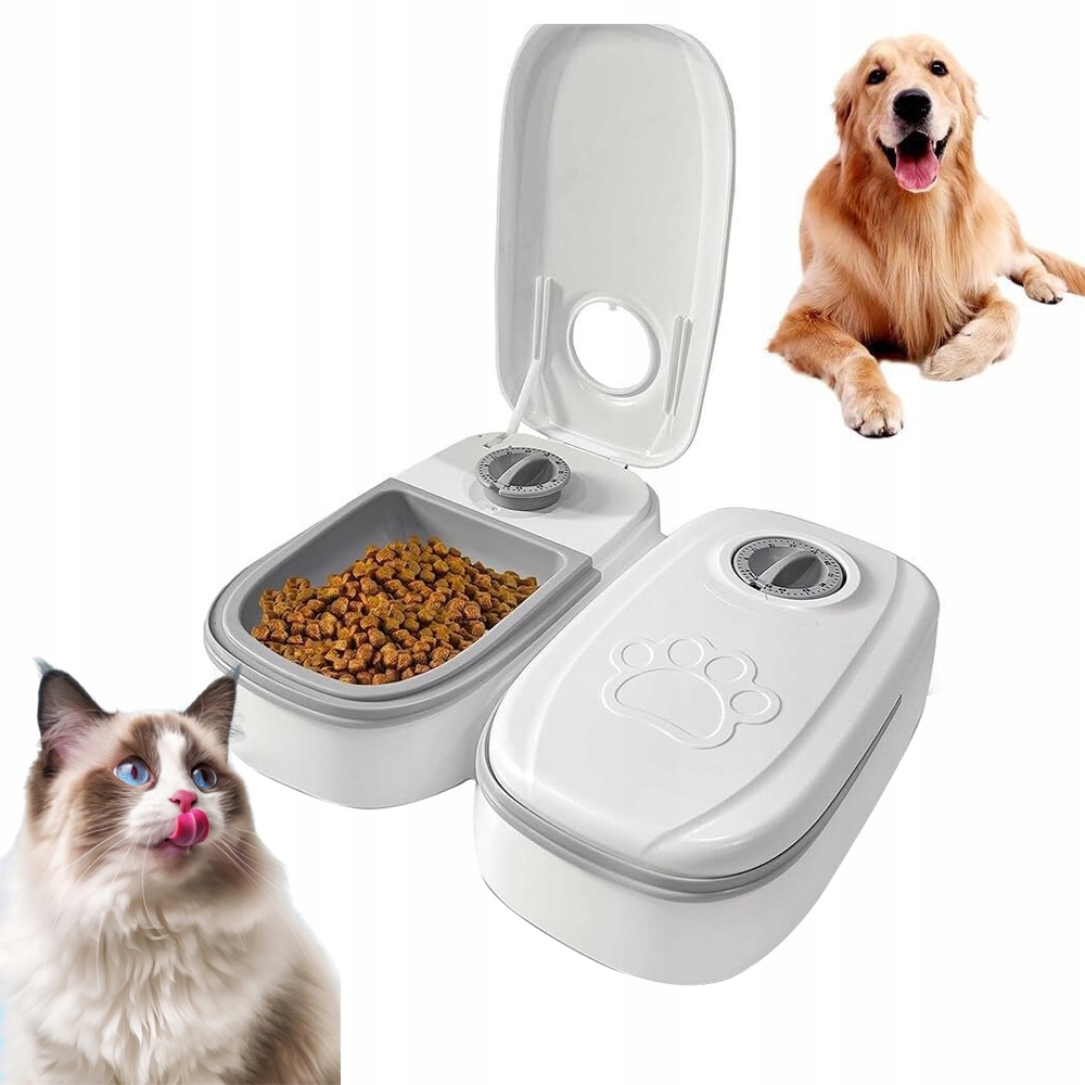 Levně Podavač Dávkovač Časový Automat suchého krmiva Časovač Pro Psa Kočku Miska