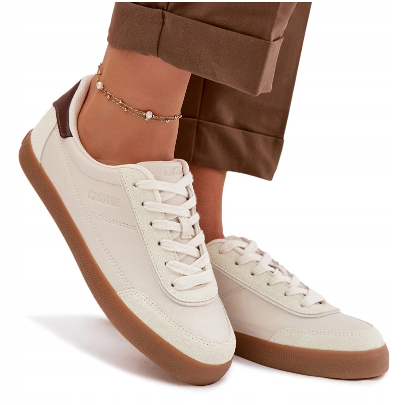 Tenisky Dámské Eko Kůže Nízké Big Star TT274311 Světle Béžové 40