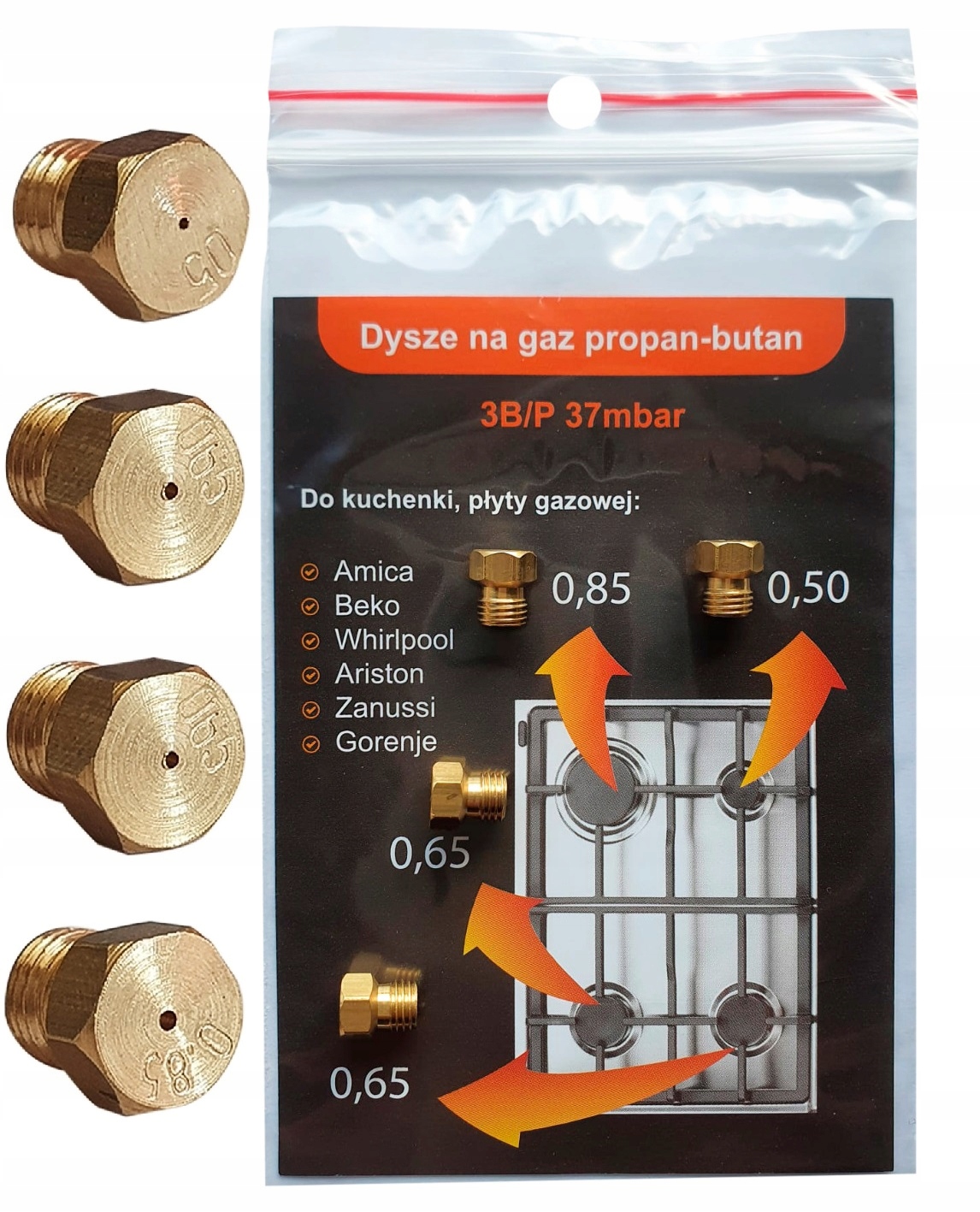 

Dysze Gaz Propan-butan Kuchenki GAZOWEJ:Amica,Beko