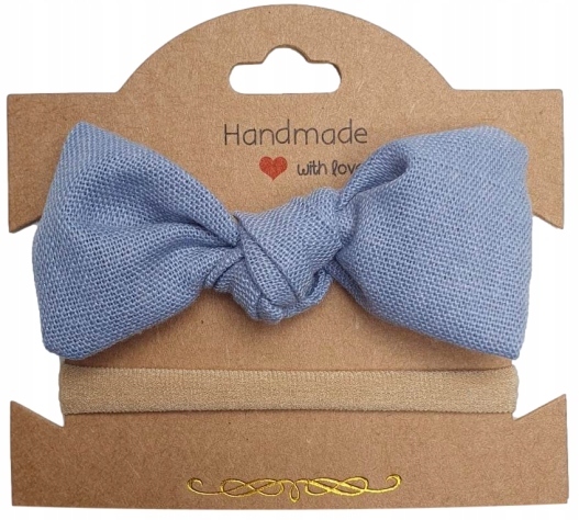 OPASKA BEZUCISKOWA LEN KOKARDKA HANDMADE JEANS